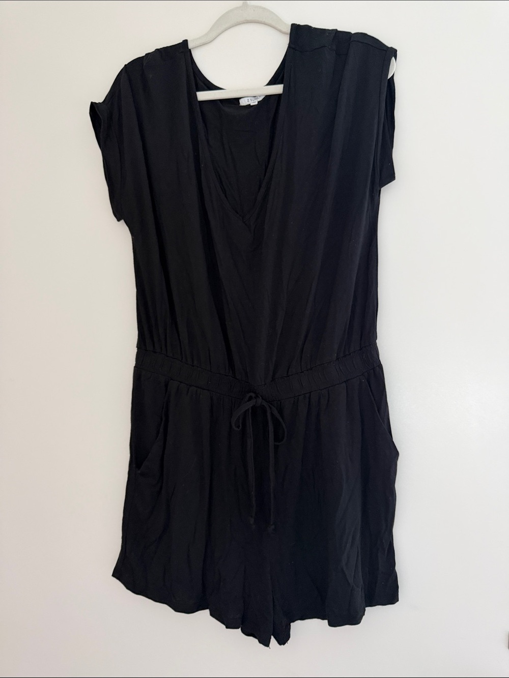 Z Supply Black romper with elastic waist v-neck
